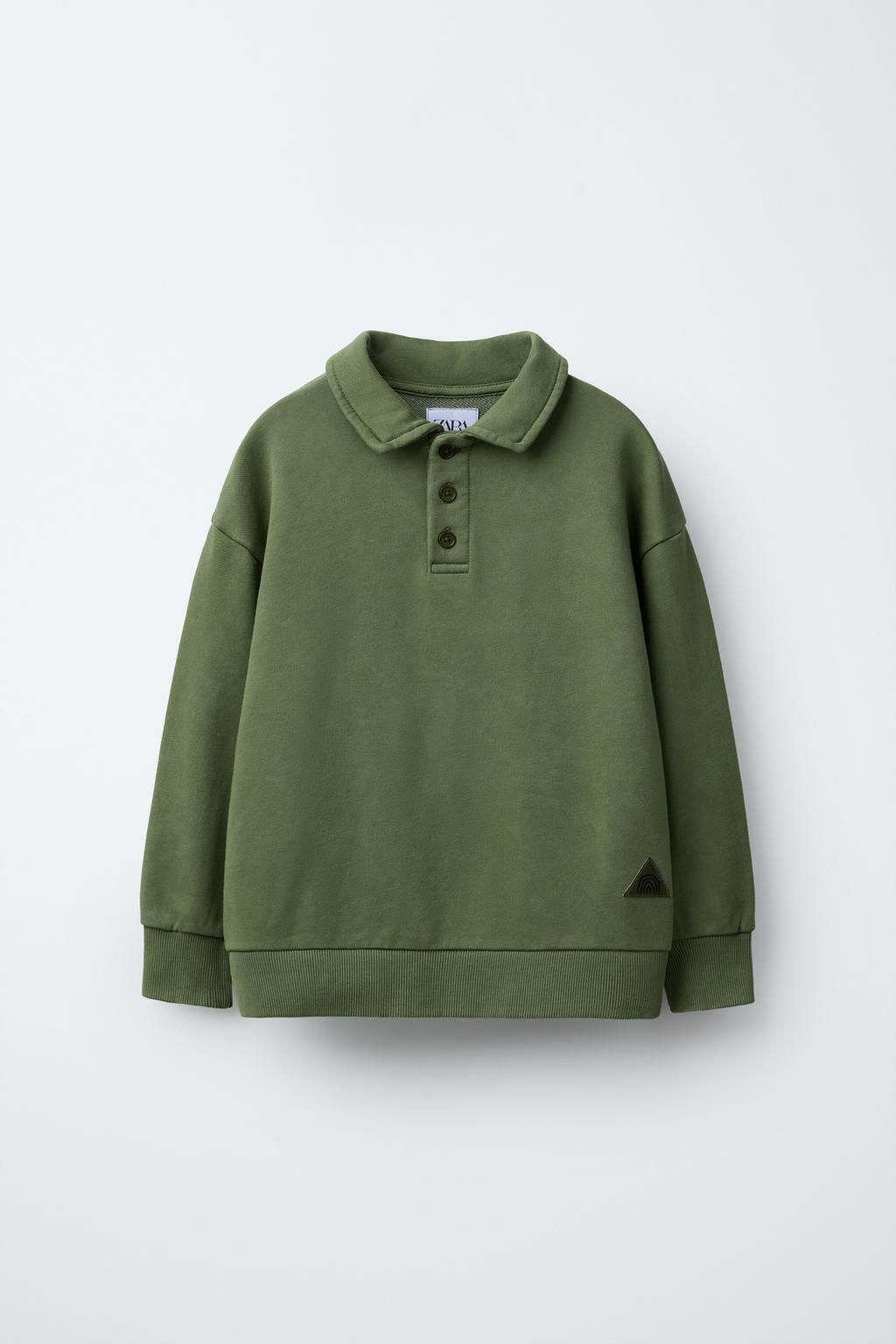 POLO SWEATSHIRT WITH LABEL - Zara фото 2