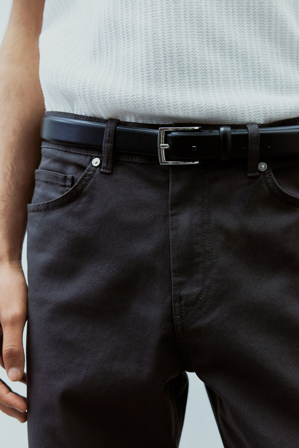 Pantalon en sarga de algodon Slim Fit - H&m фото 3