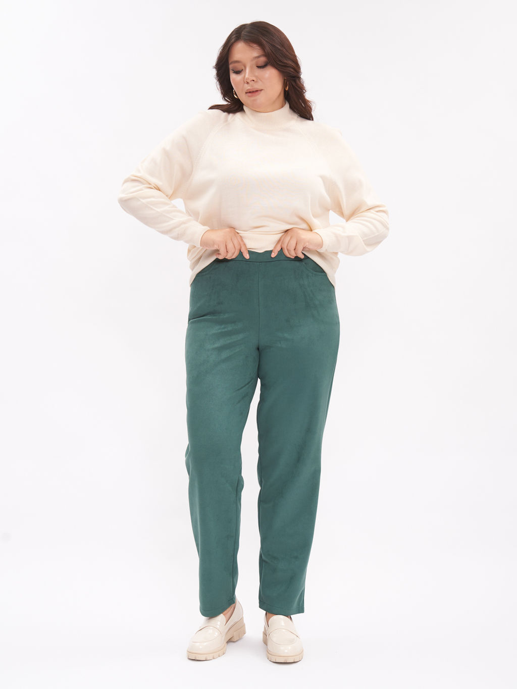 Брюки из эко-замши BB00570GRN45 - Артесса фото 3