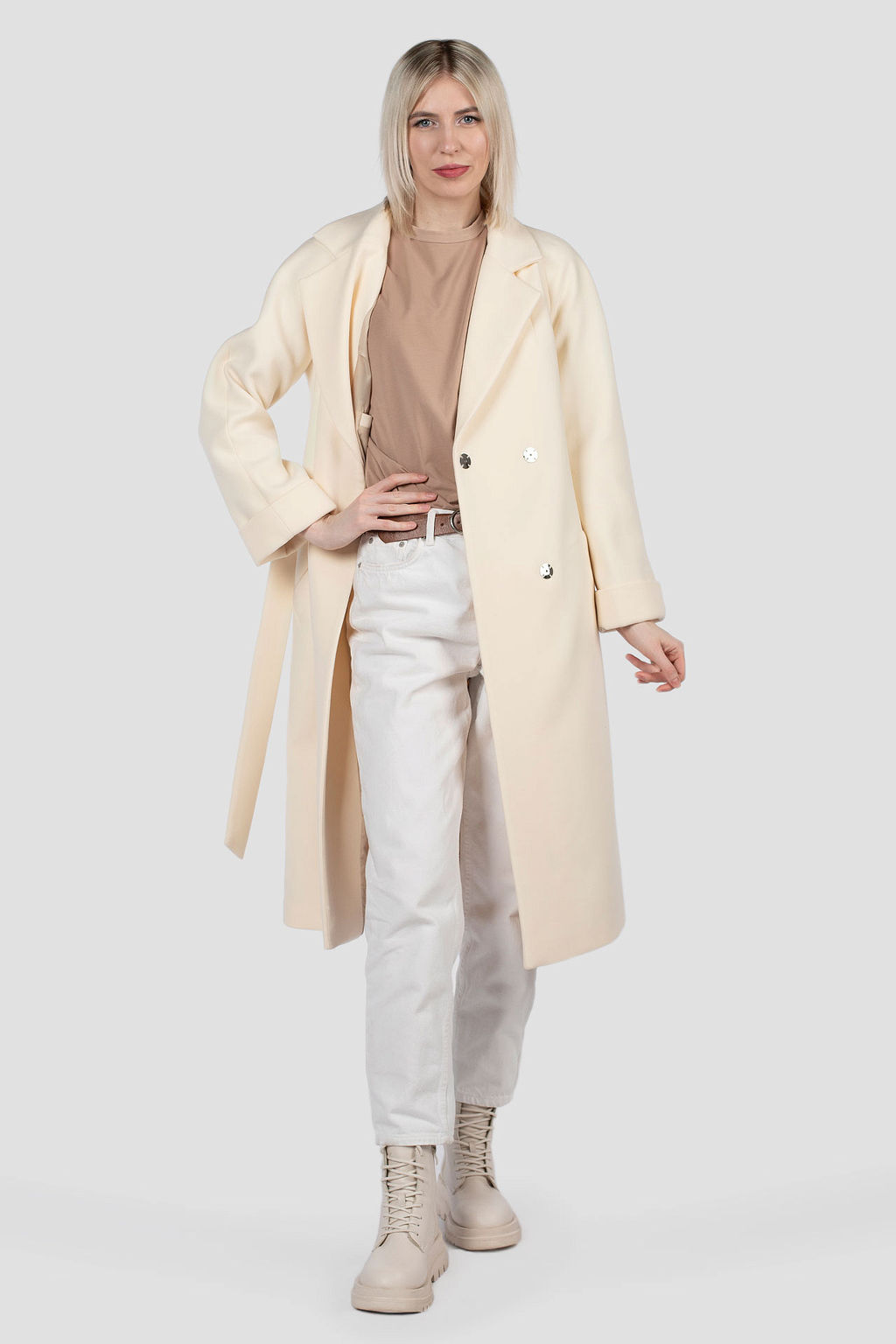 Пальто женское демисезонное (пояс) - El podio фото 3