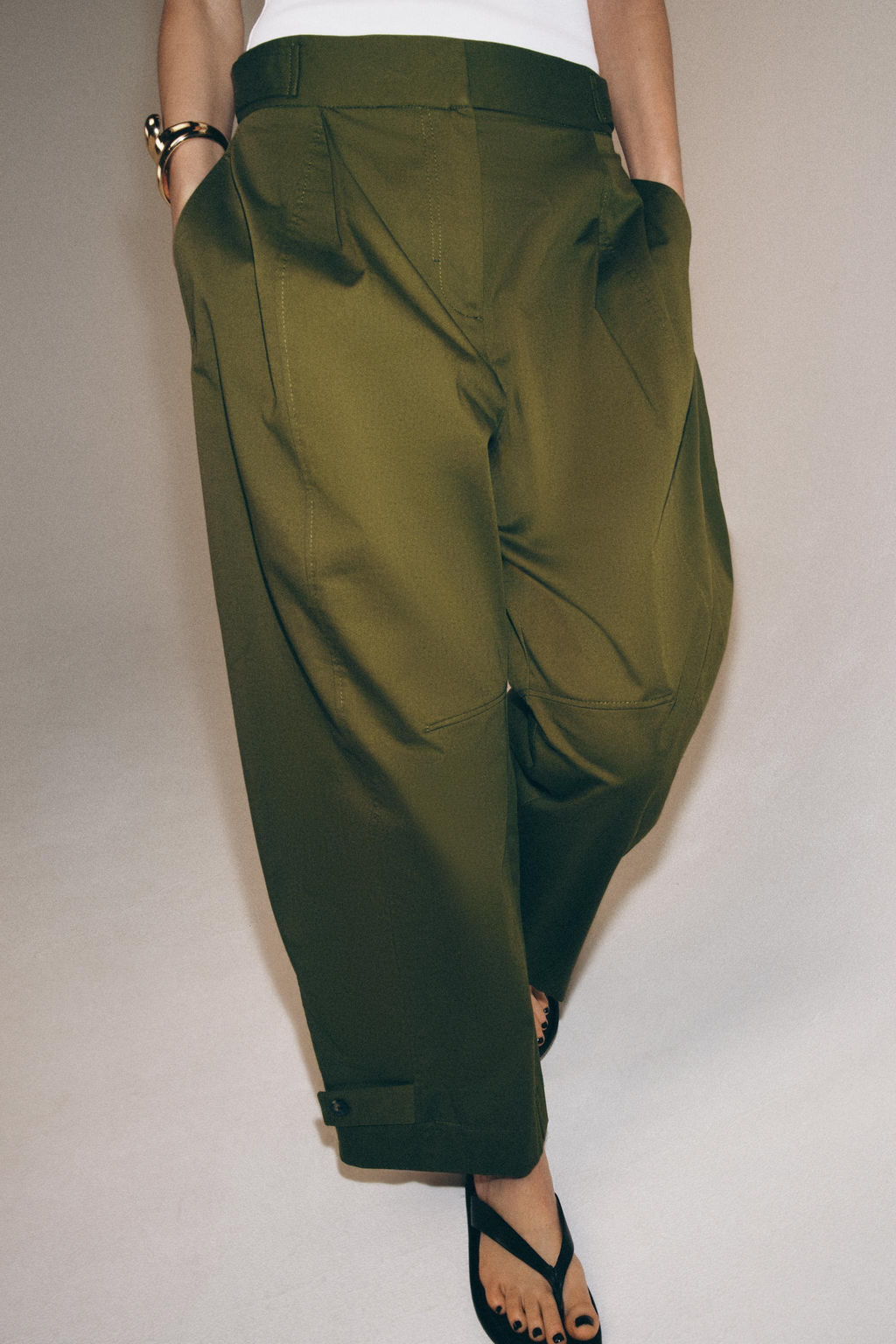 PANTAL?N CHINO TRABILLAS ZW COLLECTION / Oliva - Zara фото 2