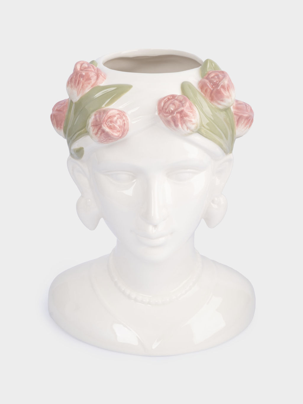 Ваза для цветов, 30 см, керамика, молочная, Женщина с тюльпанами, Tulip - Anna lafarg фото 2