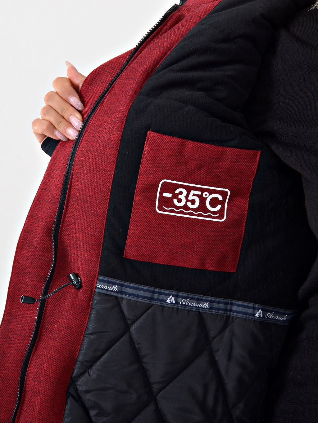 Женская городская парка / куртка Azimuth В 221/21864-1_77 Бордовый (БР)  фото 20