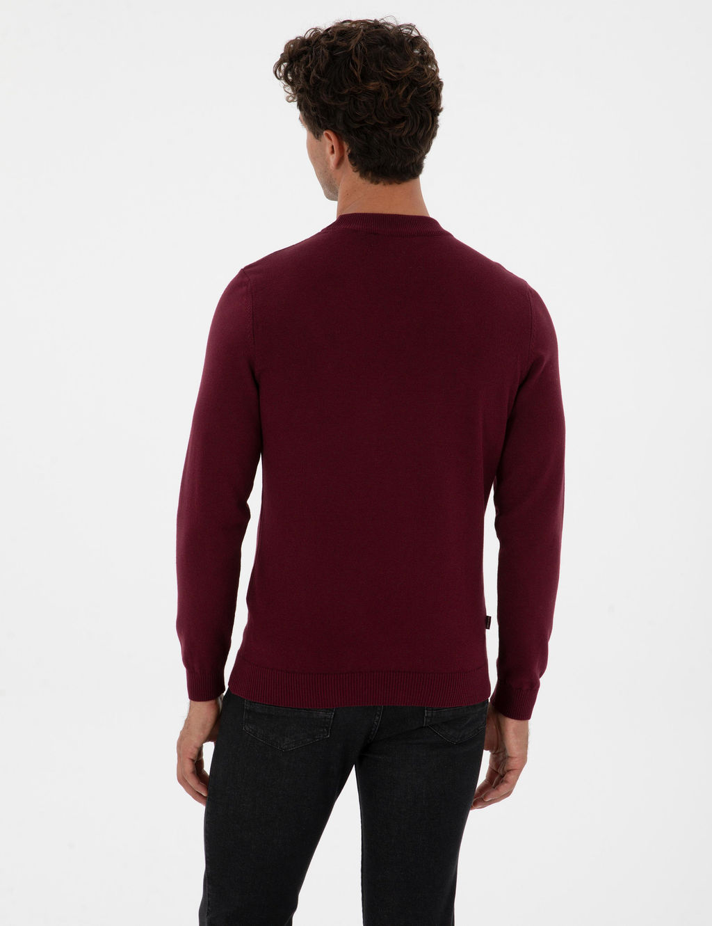 Mor Slim Fit _eyrek Yaka Basic Triko Kazak - Pierre cardin фото 5