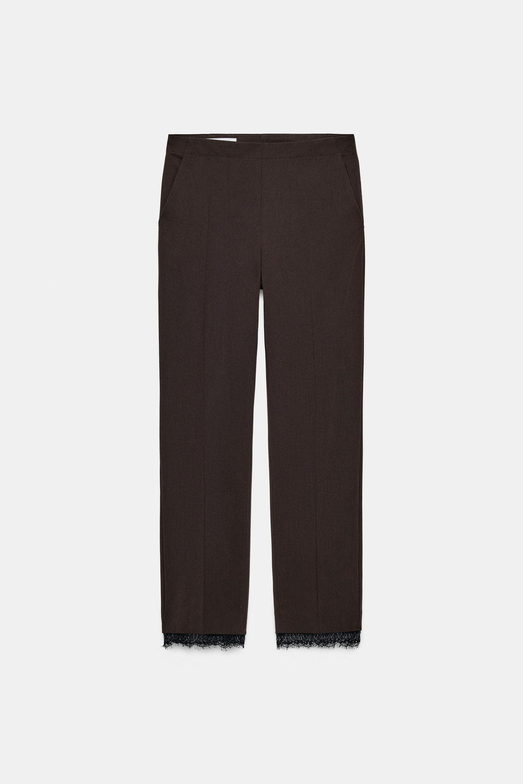 PANTAL?N CROPPED ENCAJE / Marr?n - Zara фото 3