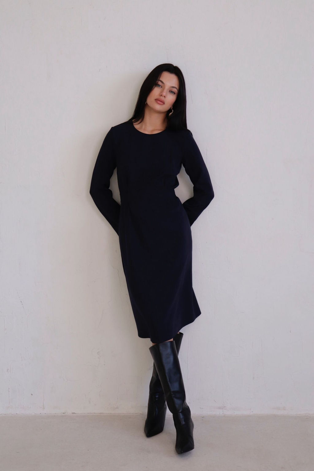 11298 Платье-футляр тёмно-синее - Martichelli фото 4