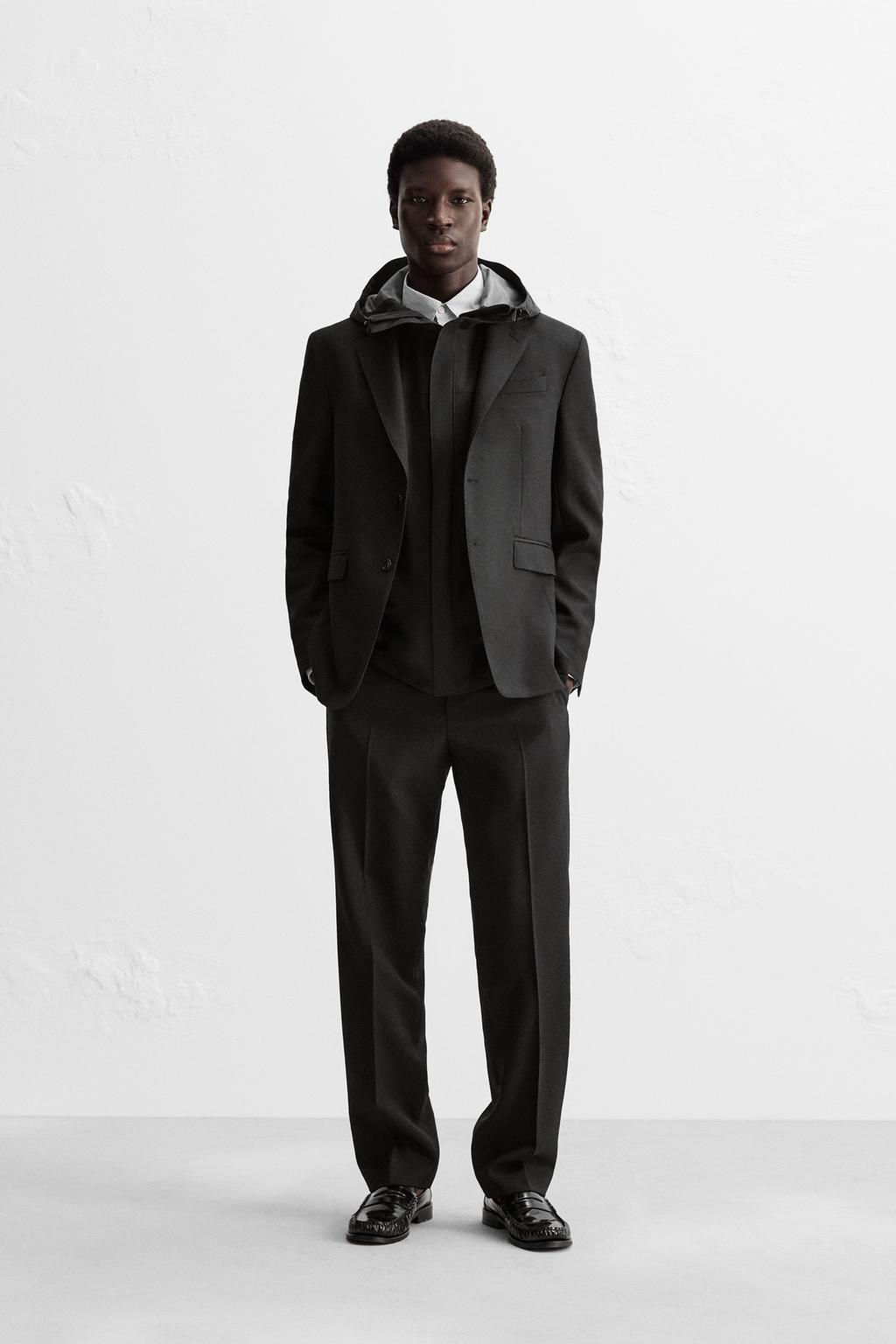 REGULAR FIT WOOL TROUSERS - Zara фото 10