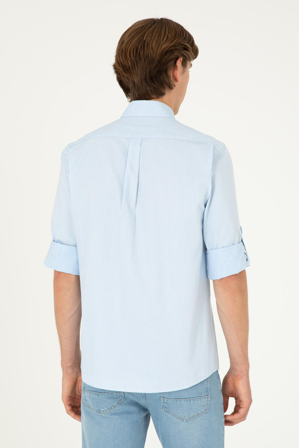 Мужская голубая рубашка с длинным рукавом Неожиданная скидка в корзине - U.s. polo assn фото 5