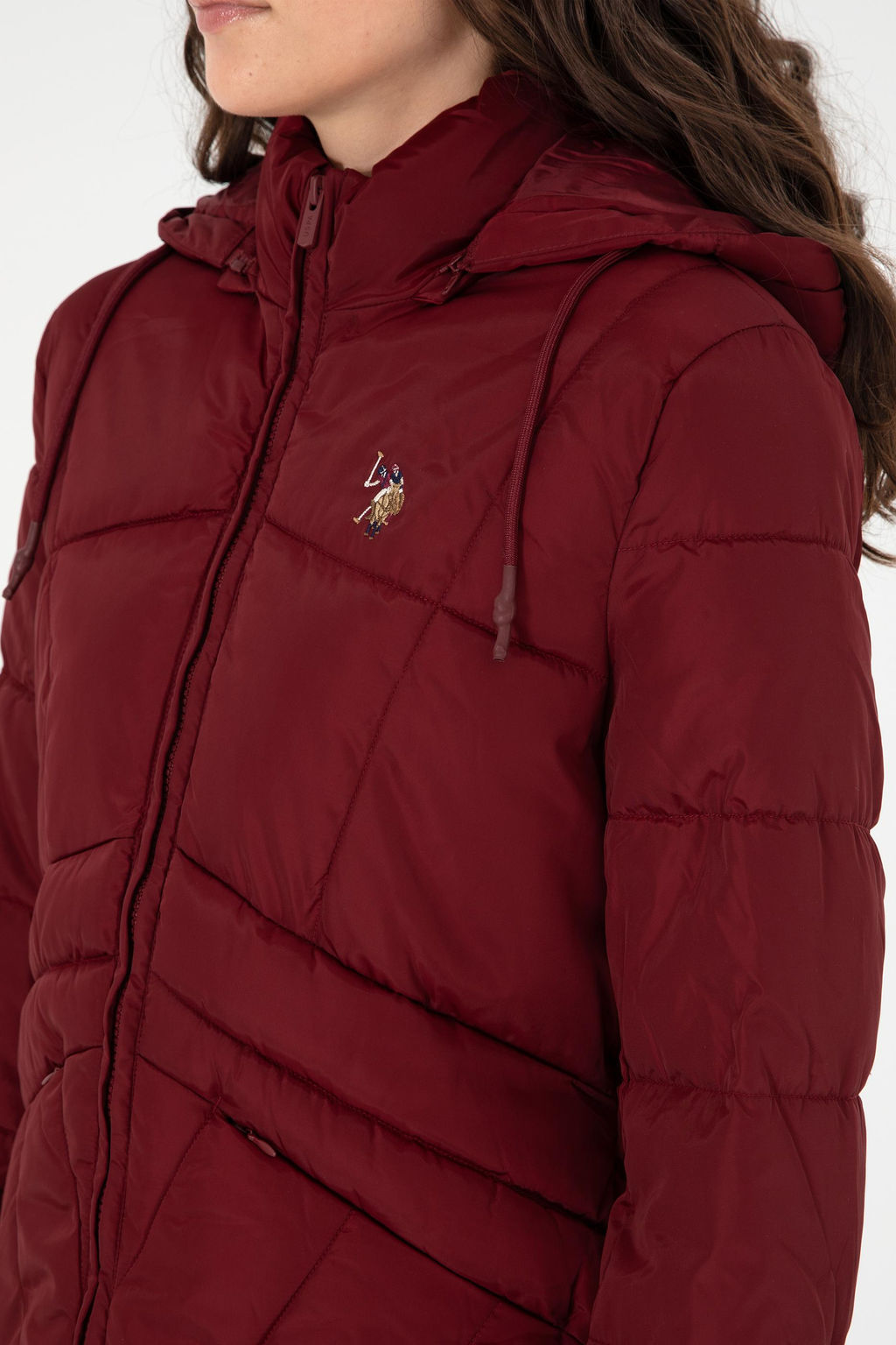 Женское бордовое пальто - U.s. polo assn фото 7