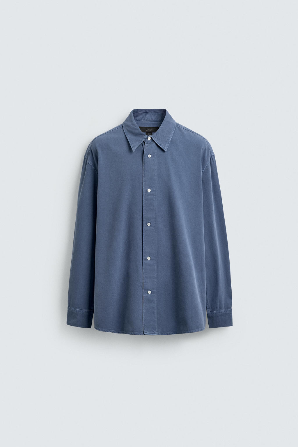 CAMISA LAVADA RELAXED FIT / Azul vigor? - Zara фото 8