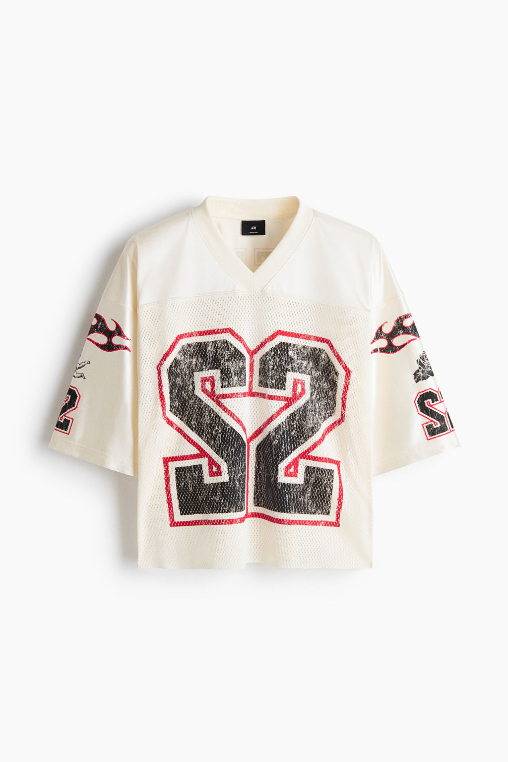 Camiseta de malla estampada Oversized Fit - H&m фото 2