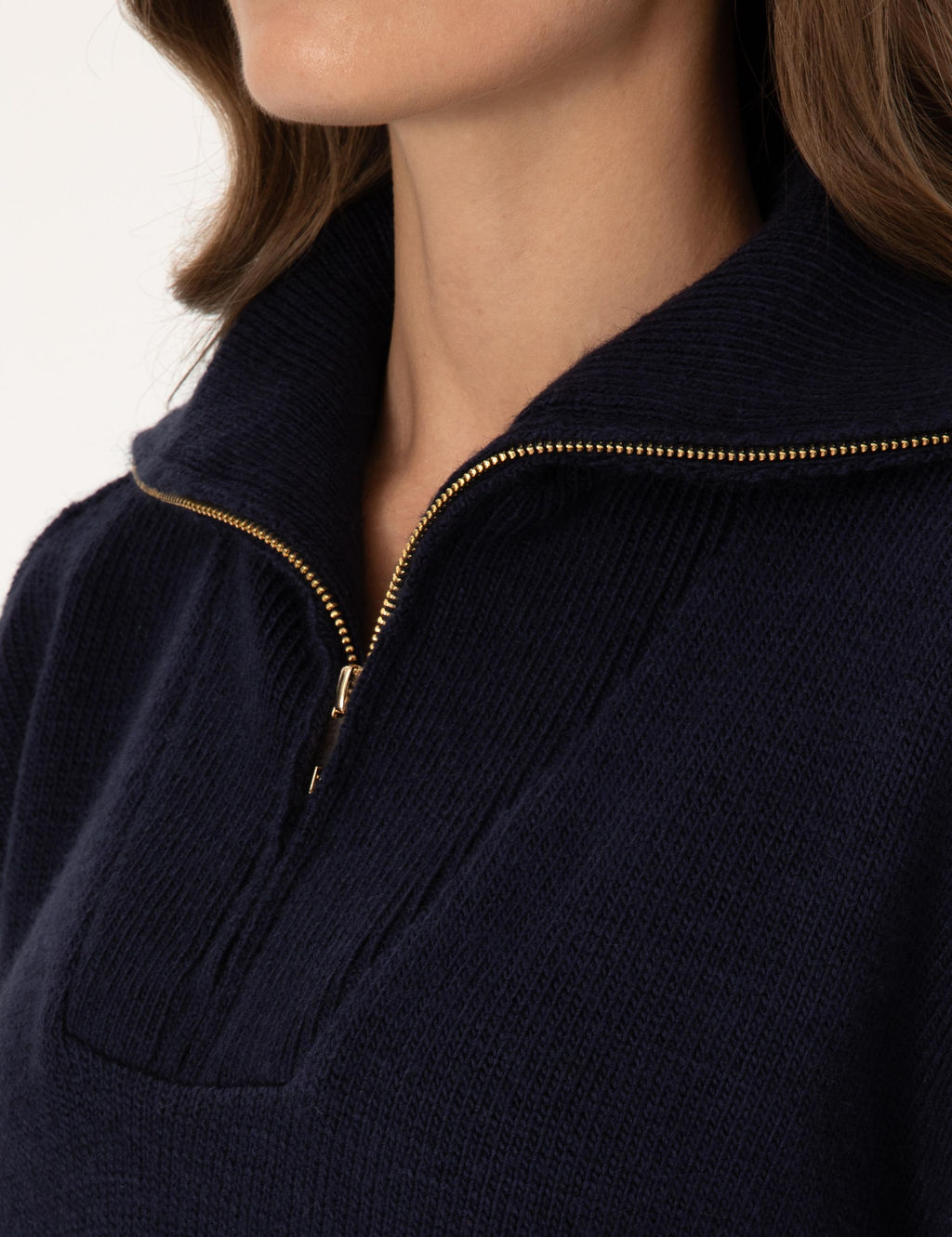 Lacivert Comfort Fit Fermuarl_ _al Yaka Kazak - Pierre cardin фото 7