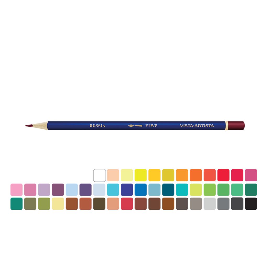VISTA-ARTISTA Fine VFWP-48 Акварельные карандаши набор заточенный 4 х 48 цв