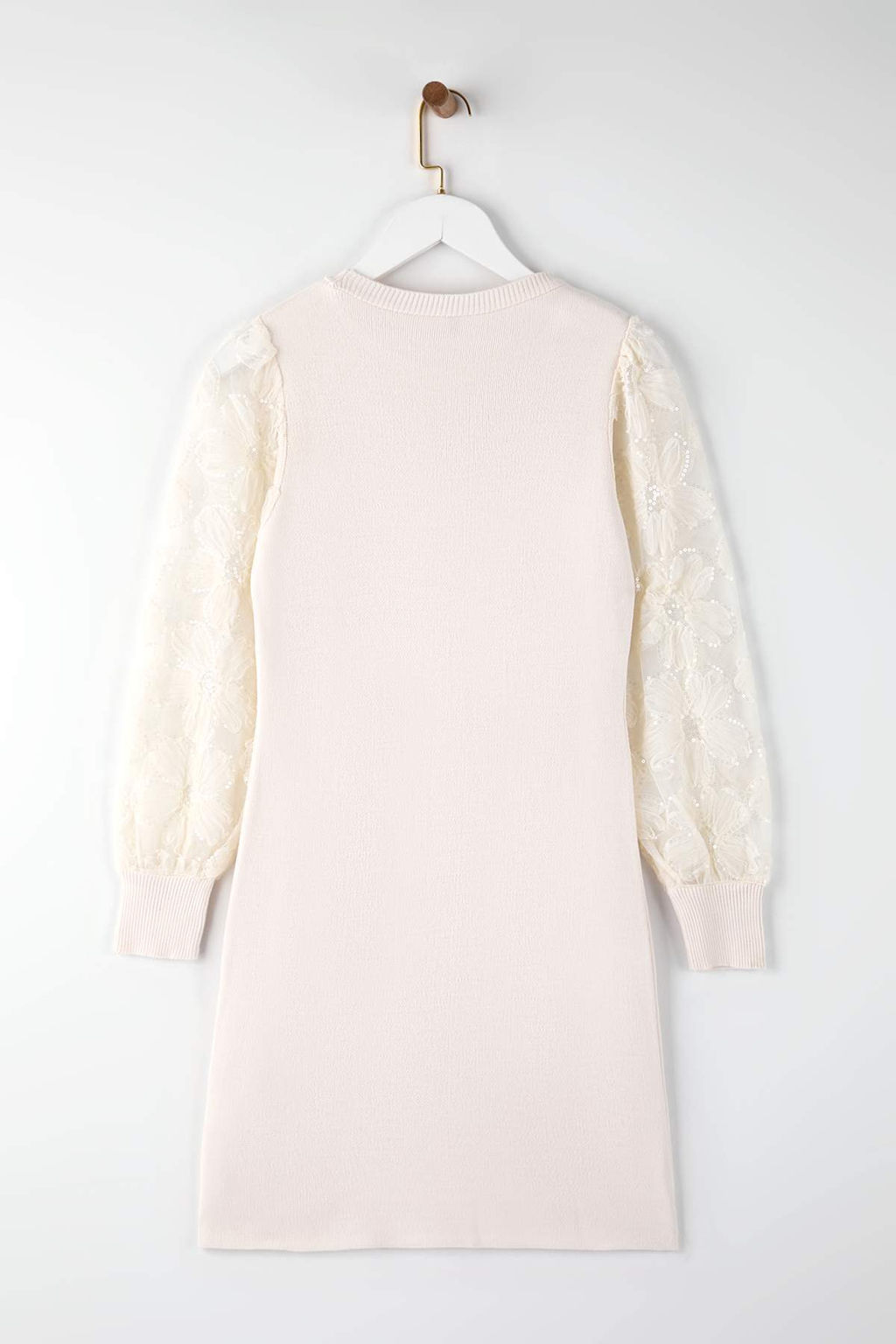 Ekru Mini Cicek Nak?s Kol Detayl? Triko Elbise TWOAW26EL00370 - Trendyolmilla фото 7