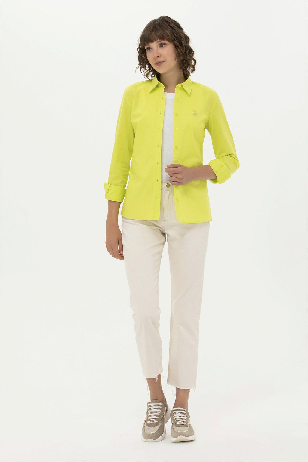 U. S. Polo Assn Женская неоново-желтая базовая рубашка с длинным рукавом - U.s. polo assn фото 10