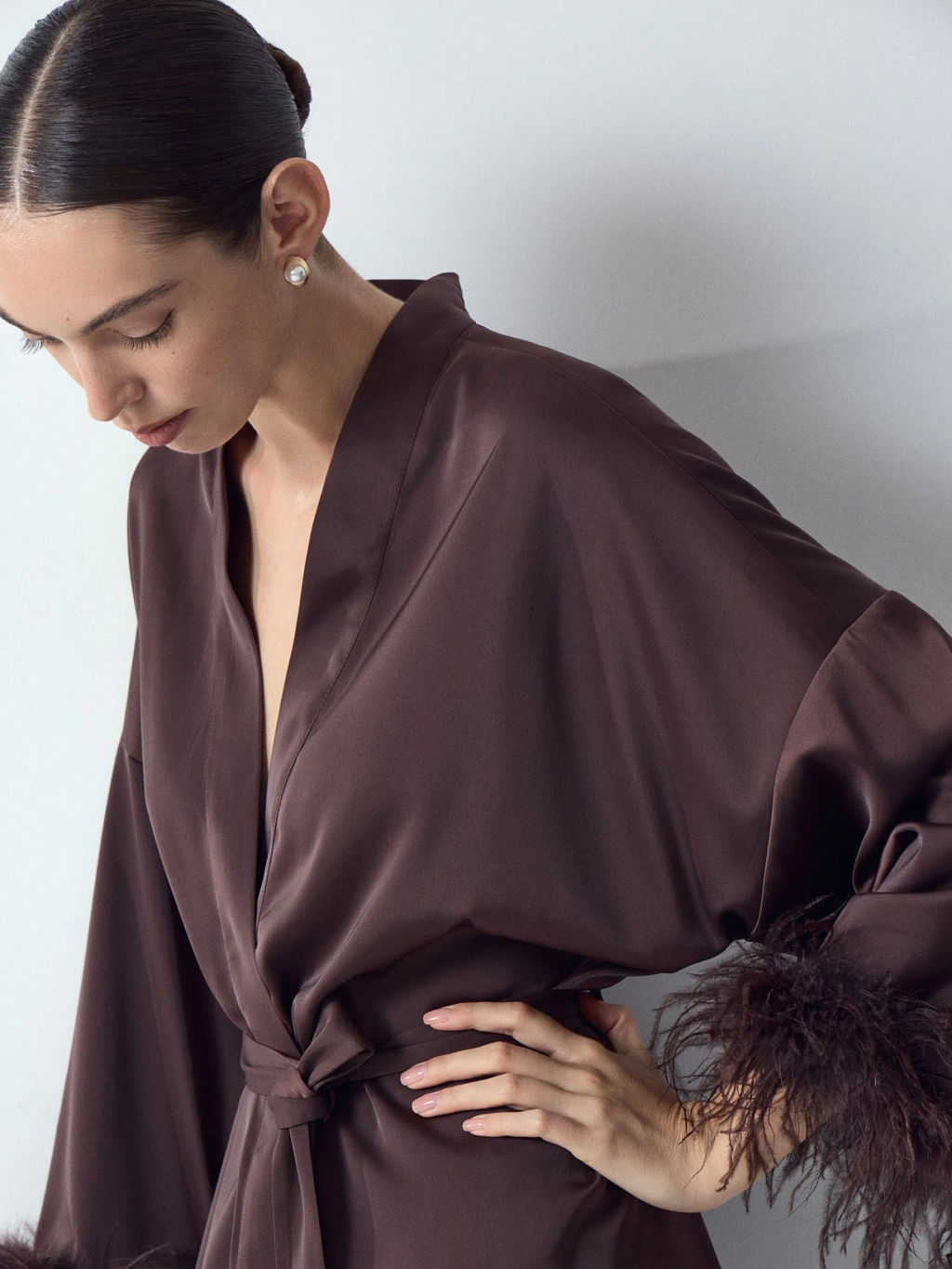 Блузка-кимоно с перьями, B2724/samali