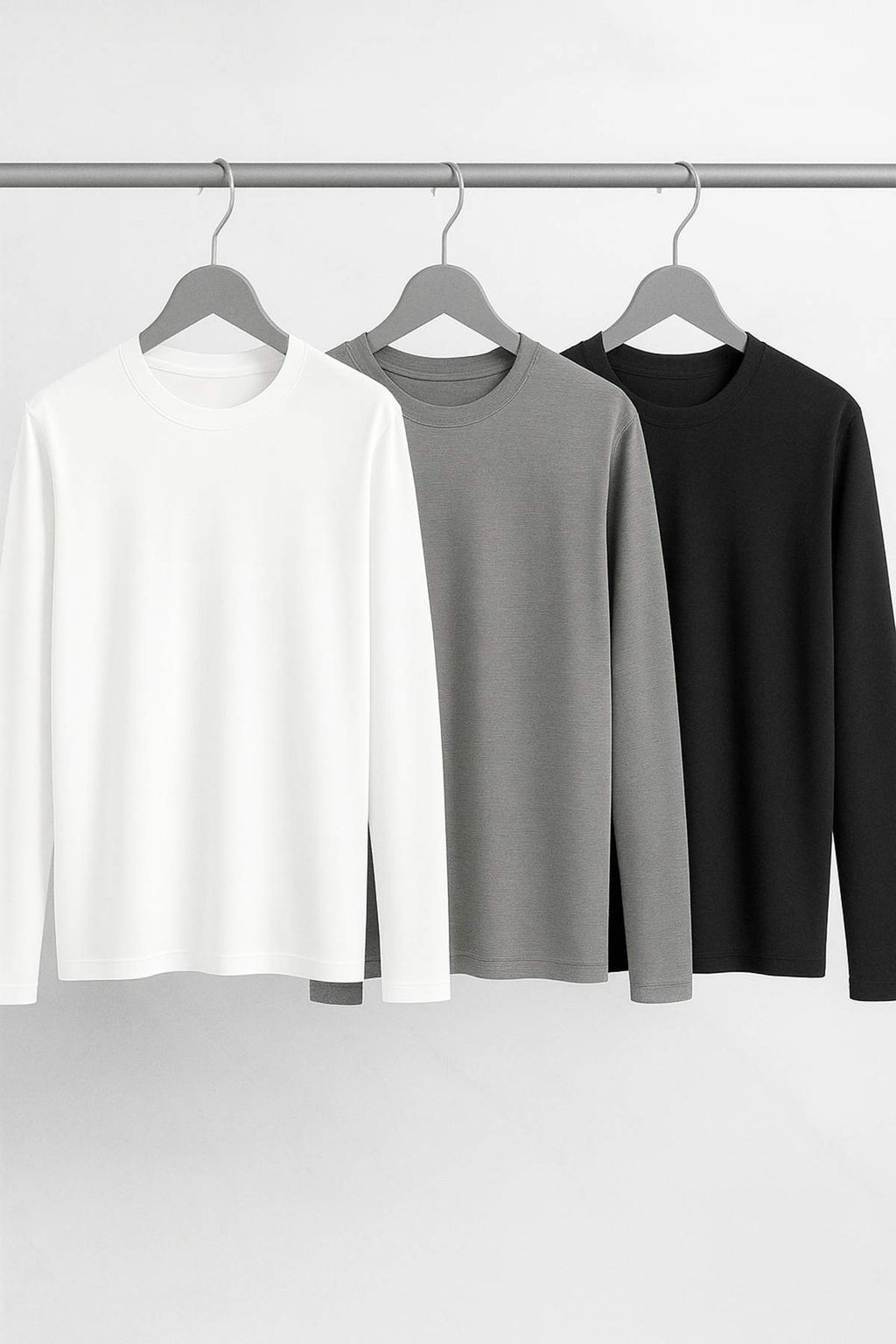 Siyah-Gri-Ekru 3lu Paket Slim/Dar Kesim %100 Pamuk Erkek T-Shirt TEDAW25TS00010