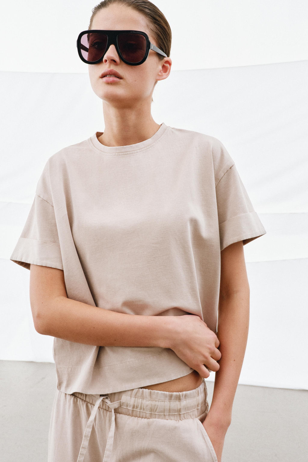CAMISETA HEAVY COTTON MANGA CORTA / Vis?n claro - Zara фото 2