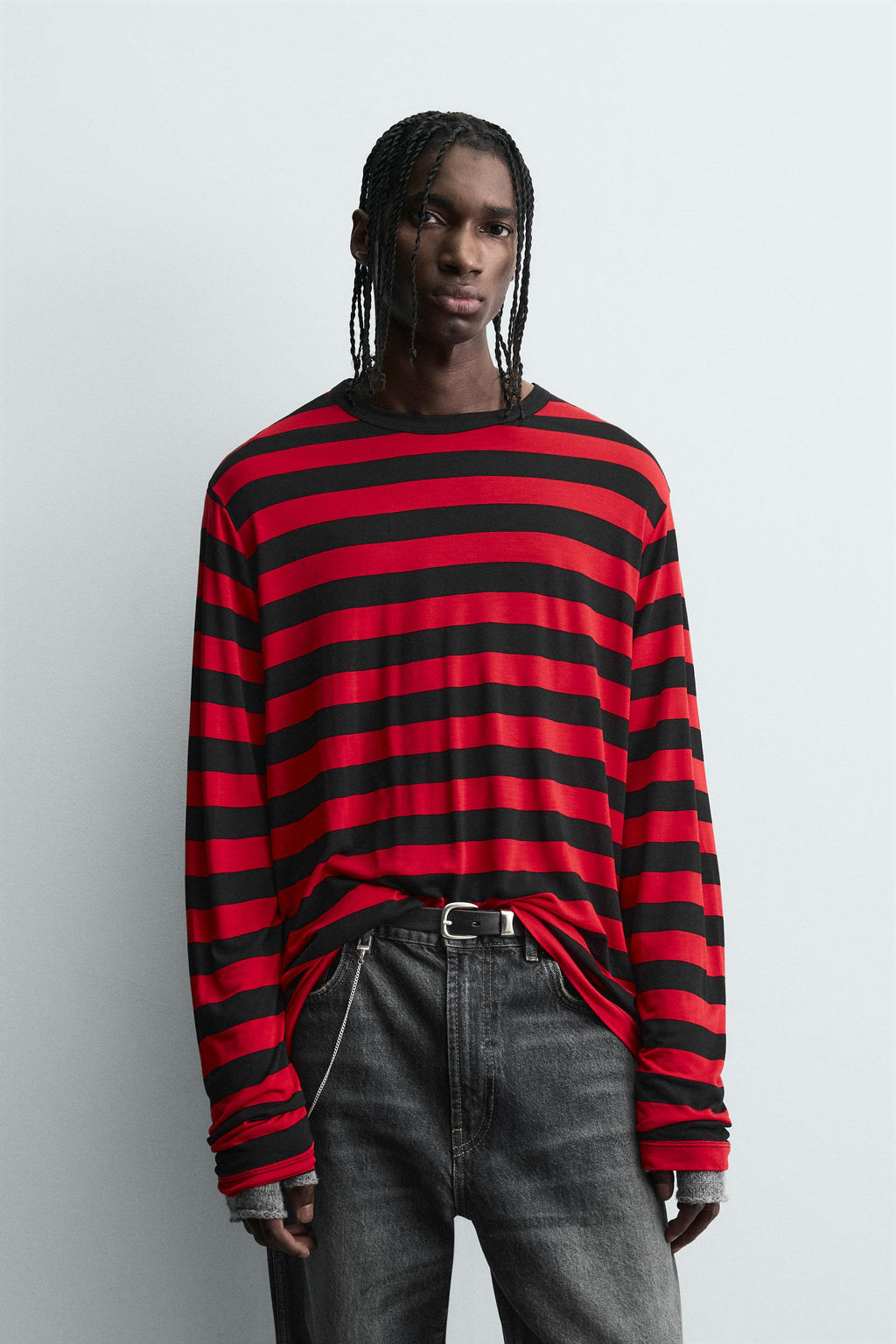 CONTRAST STRIPED T-SHIRT - Zara фото 2