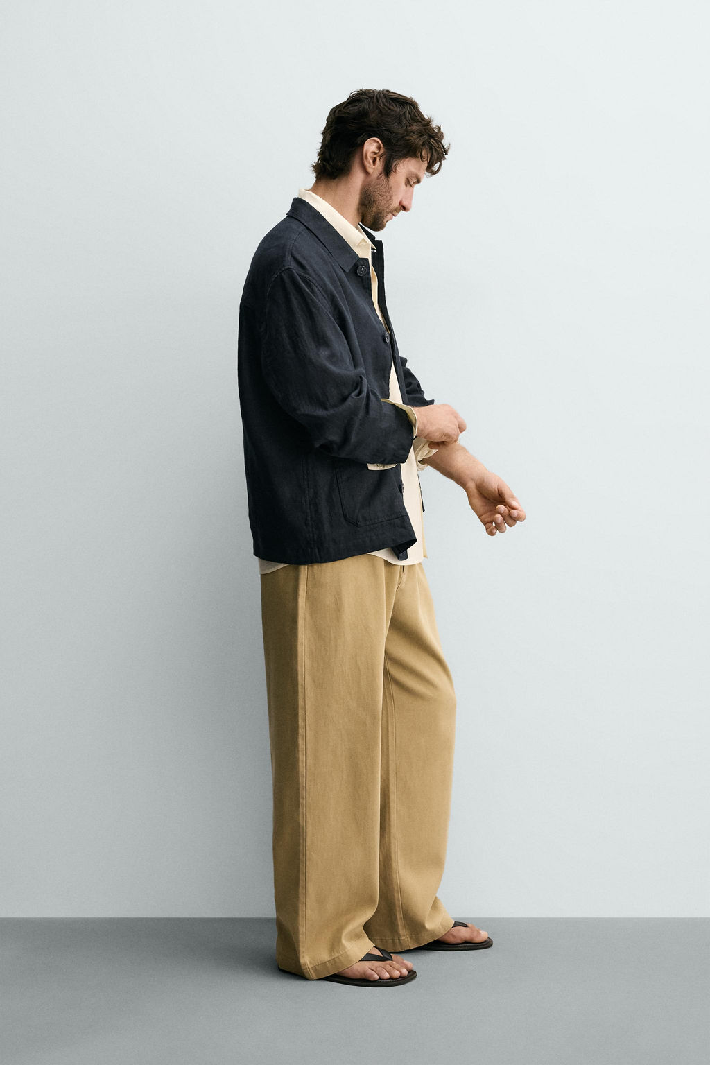 POLO PUNTO REGULAR FIT 100% LINO / Marino oscuro - Zara фото 20