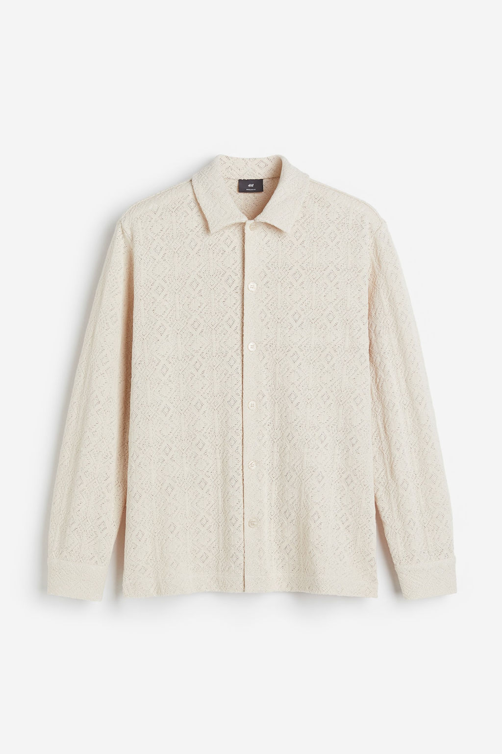 Camisa de punto con estampado calado Regular Fit - H&m фото 5