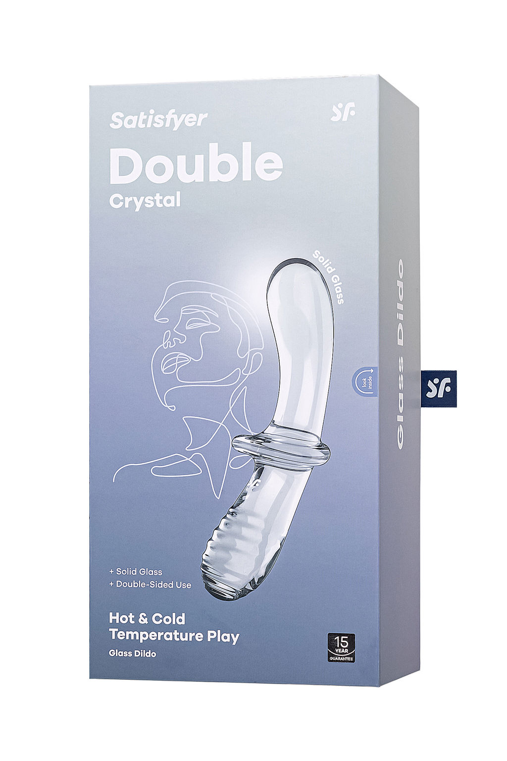 Двусторонний фаллоимитатор Satisfyer Double Crystal, стекло, прозрачный, 19,5 см  фото 6