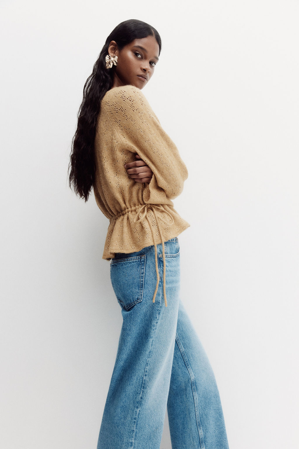 Top en punto pointelle con peplum - H&m фото 6