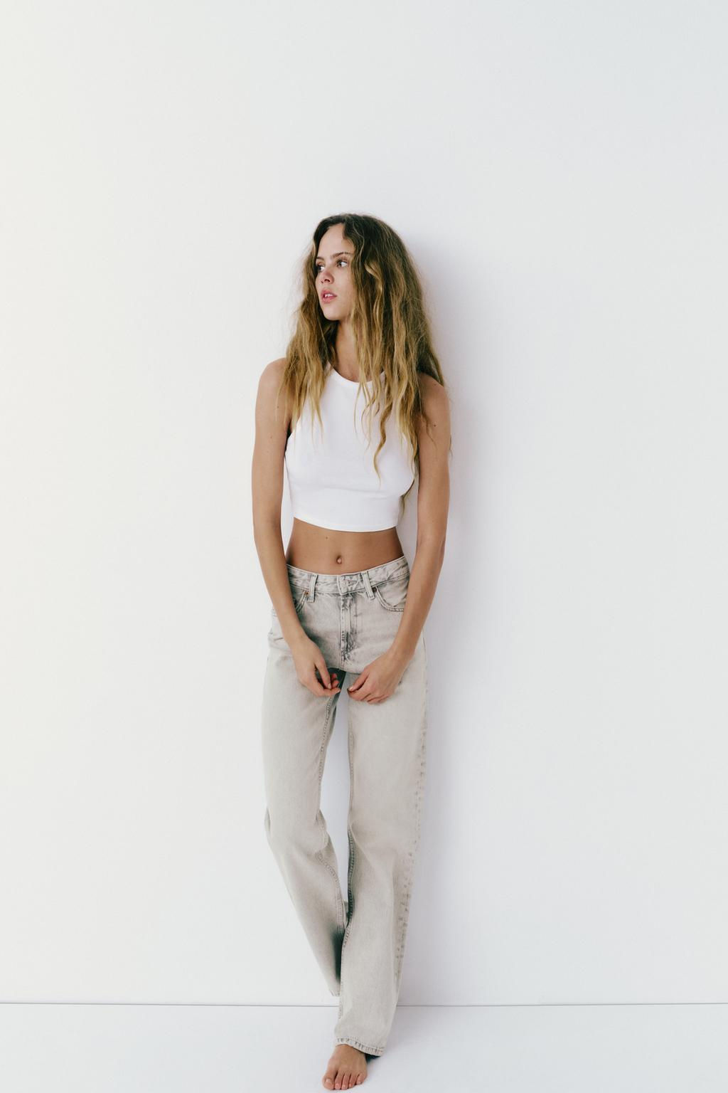 TRF WIDE-LEG MID-RISE FULL LENGTH JEANS - Zara фото 2