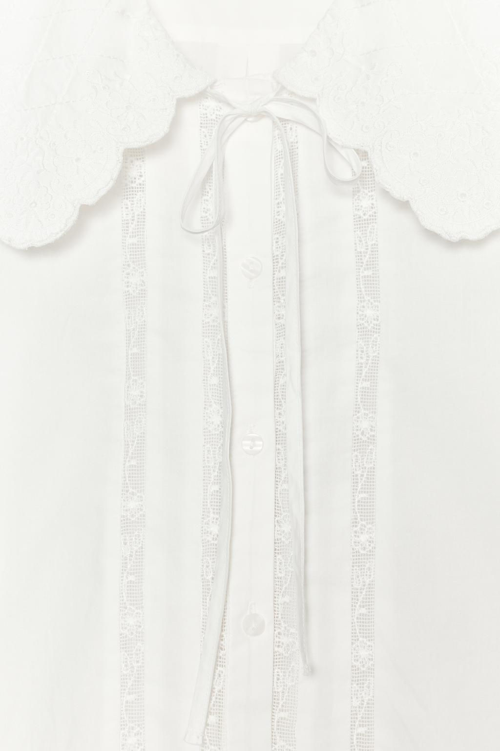 EMBROIDERED PETER PAN COLLAR SHIRT - Zara фото 8