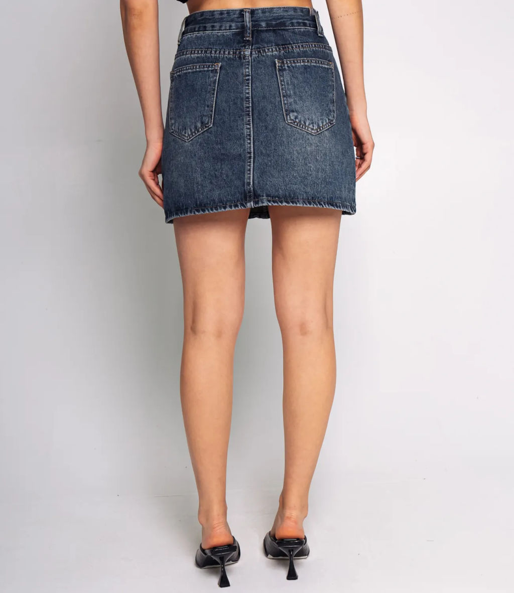 Джинсовая юбка #КТ9553, синий