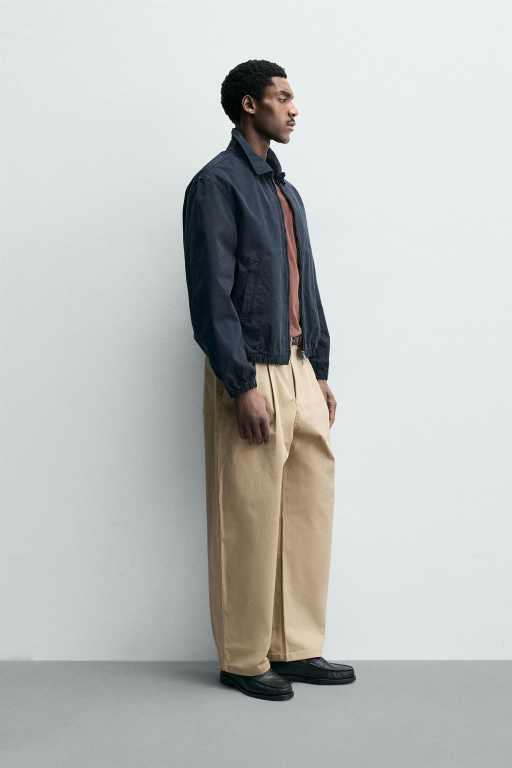 CAZADORA REGULAR FIT ALGOD?N LAVADO / Marino - Zara фото 4