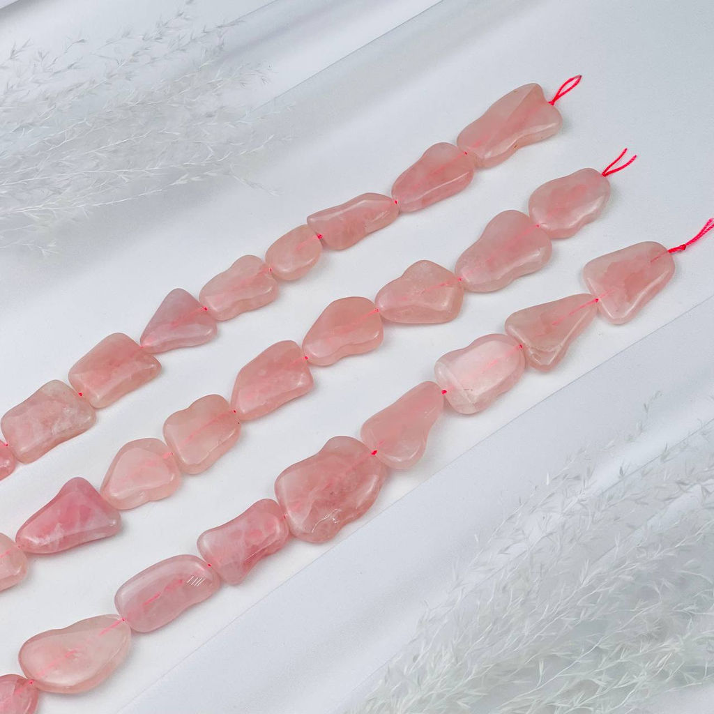 Бусины для украшений из Розового кварца 37 см
