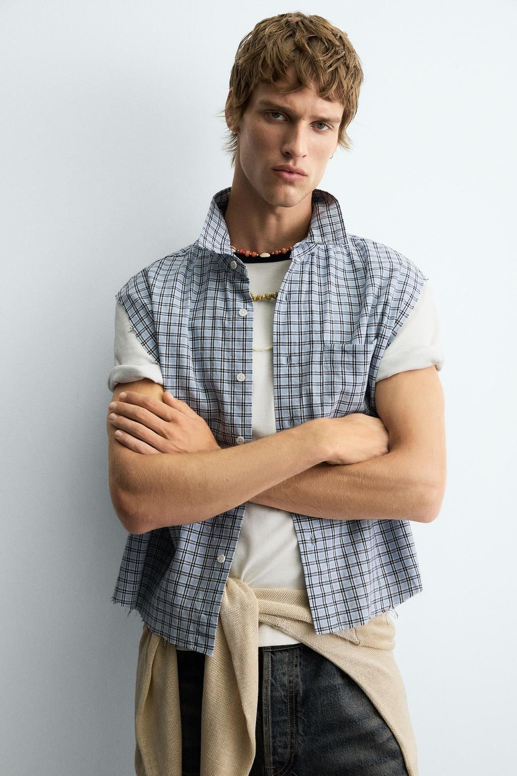 CROPPED FIT CHECK SHIRT - Zara фото 6
