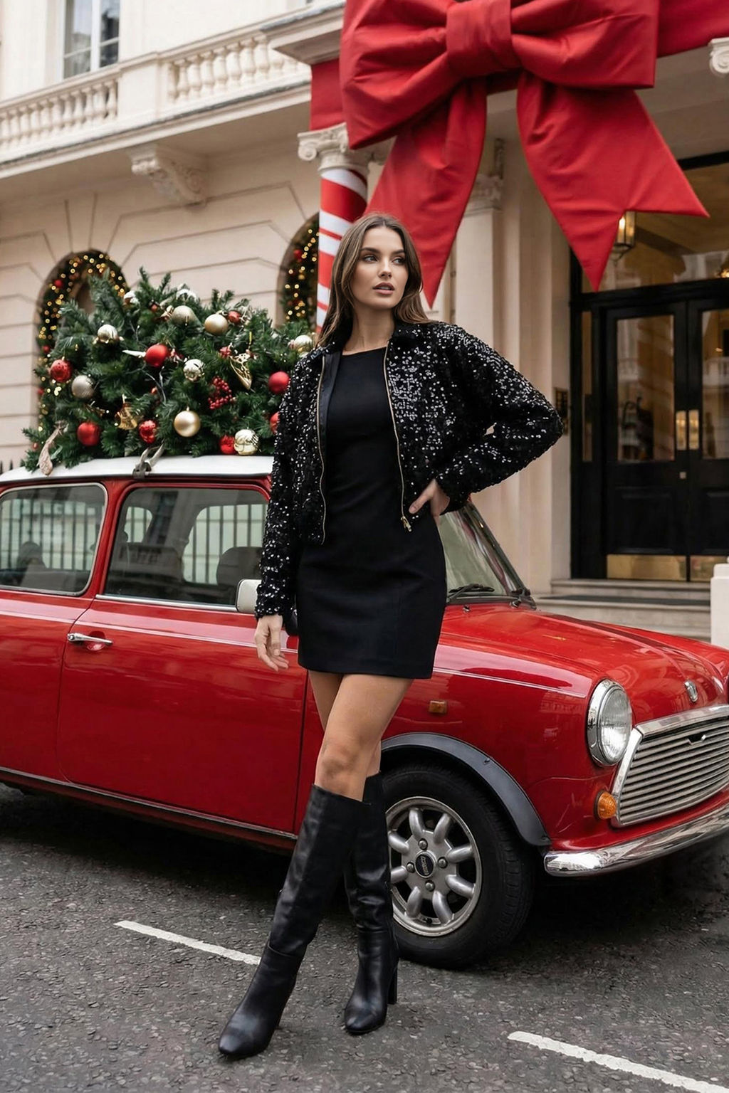 Siyah Oversize Parlak Pul Payet Bomber Mont TWOAW26MO00165 - Trendyolmilla фото 9