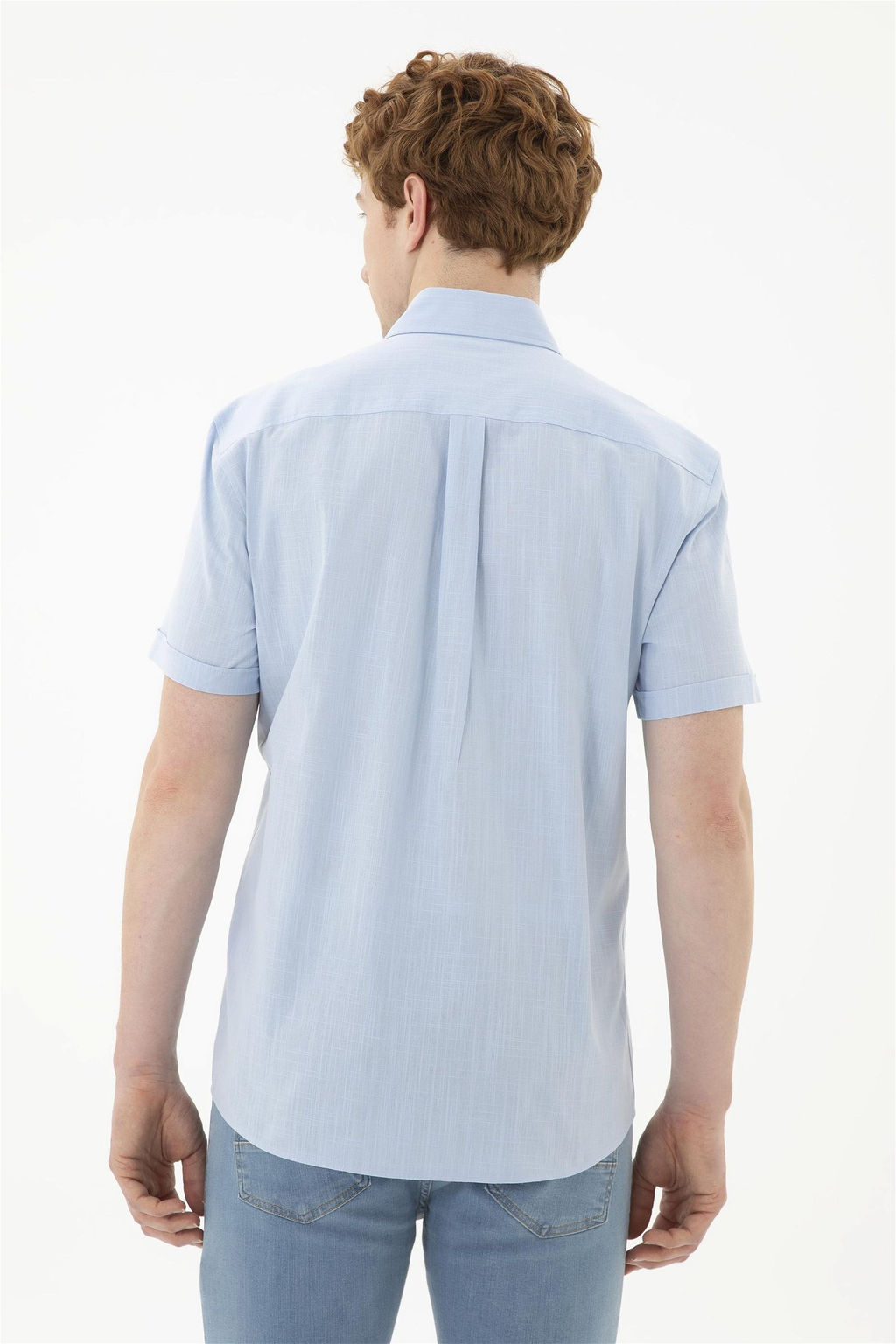 Мужская голубая рубашка с коротким рукавом - U.s. polo assn фото 5