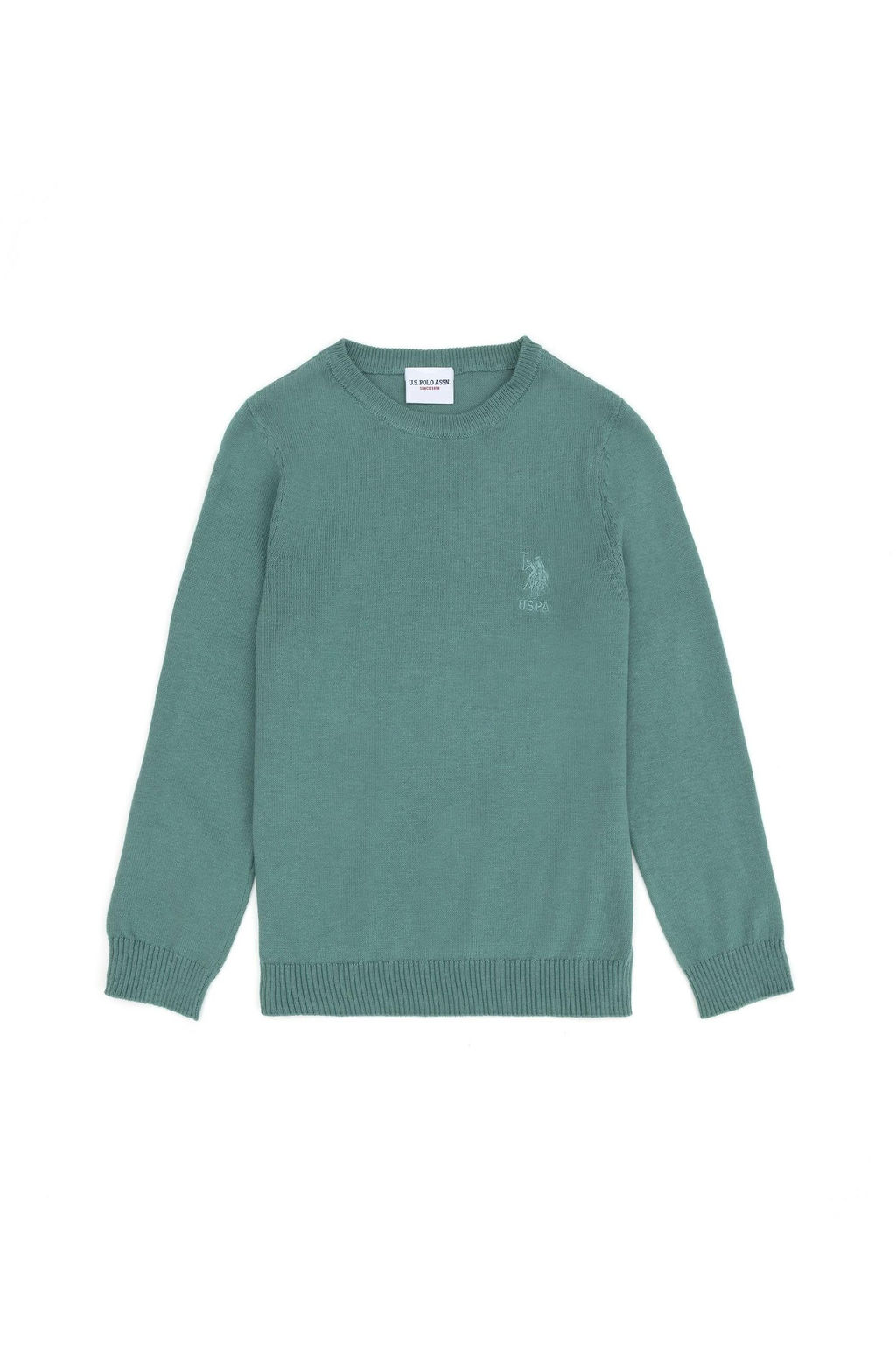 Базовый свитер мятного цвета для мальчика - U.s. polo assn фото 4