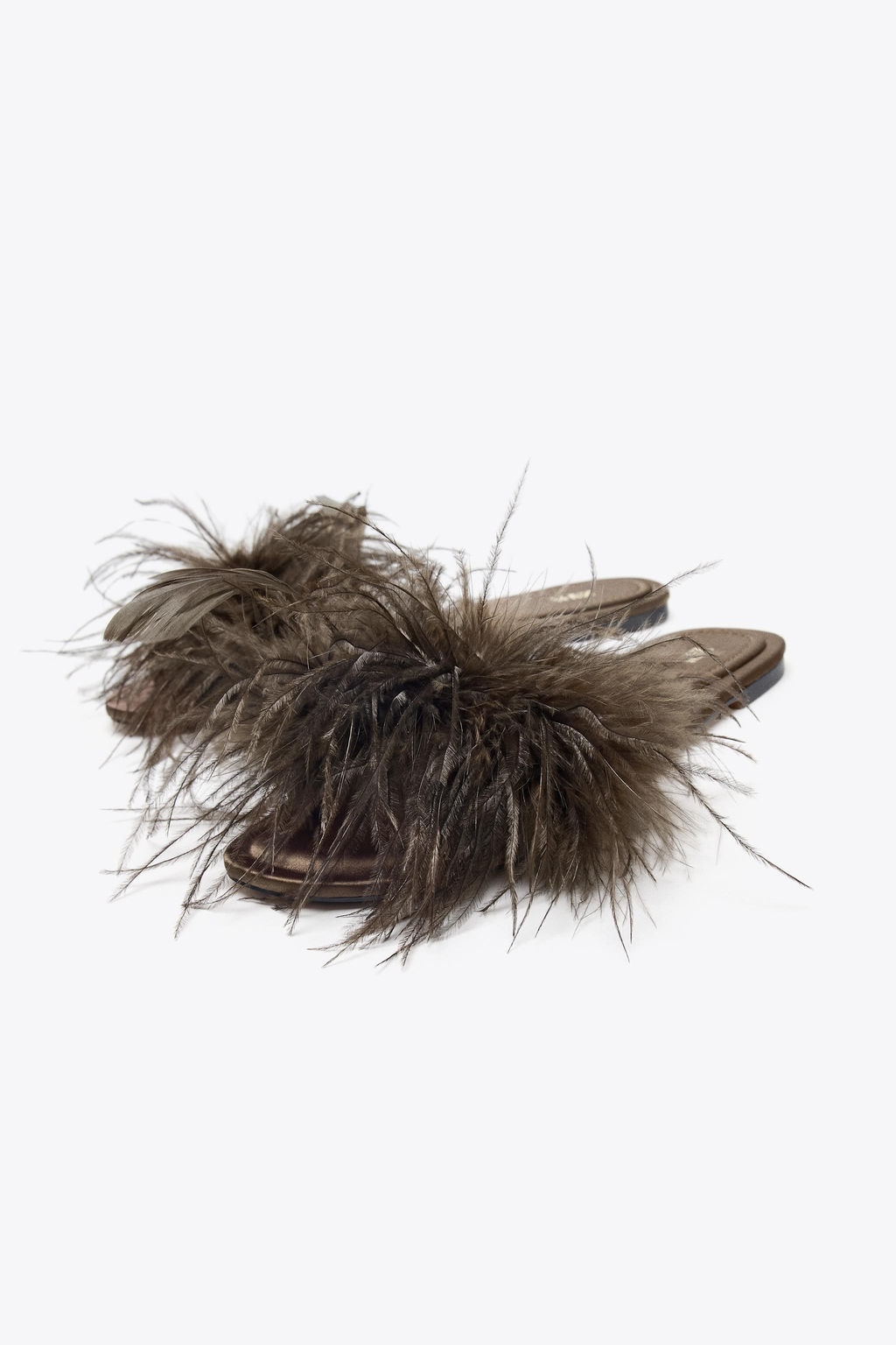 FEATHER FLAT SANDALS - Zara фото 6