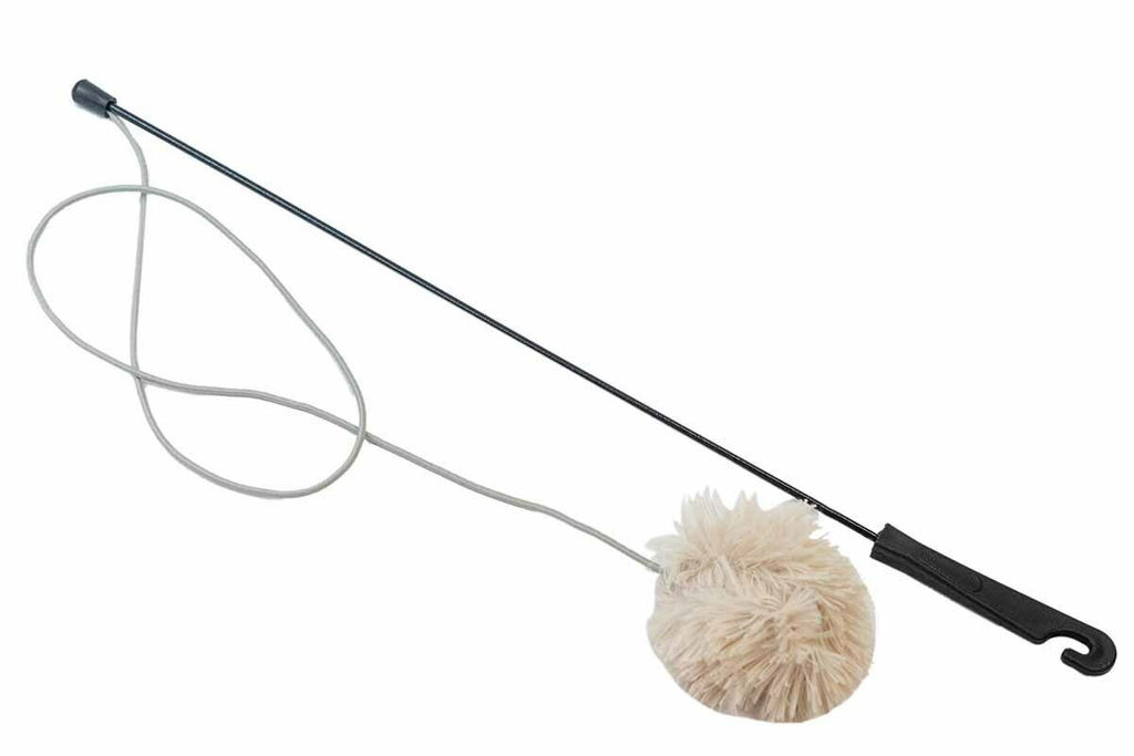 Игрушка для кошек "Удочка-дразнилка с помпоном-пищалкой" бирюзовая, 70см 99ред99 24151бир 24151бир