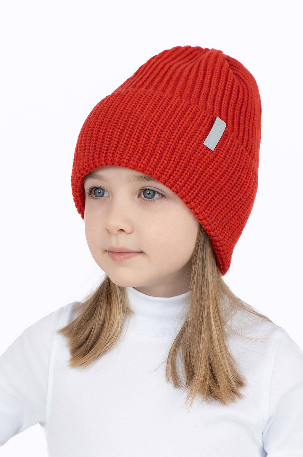 Шапка вязаная Ш-113 красная (52-54)