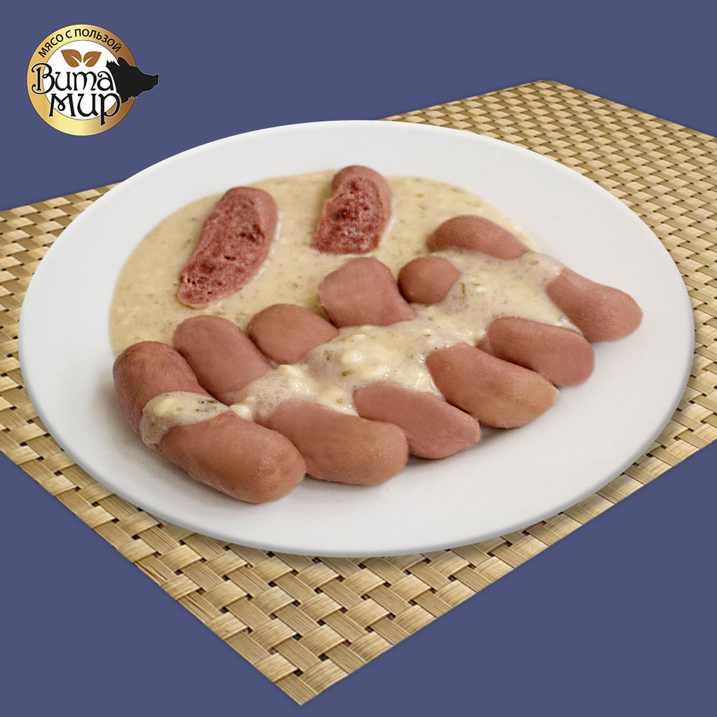 Колбаски охотничьи из мяса кабана в сливочно-чесночном соусе высший сорт ВитаМир , 340г  фото 4