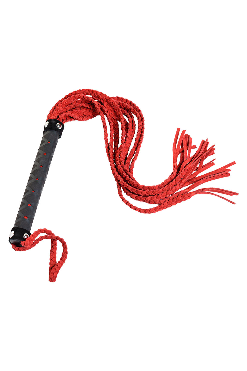 Плеть TOYFA Theatre, замши, красная, 45 см  фото 3