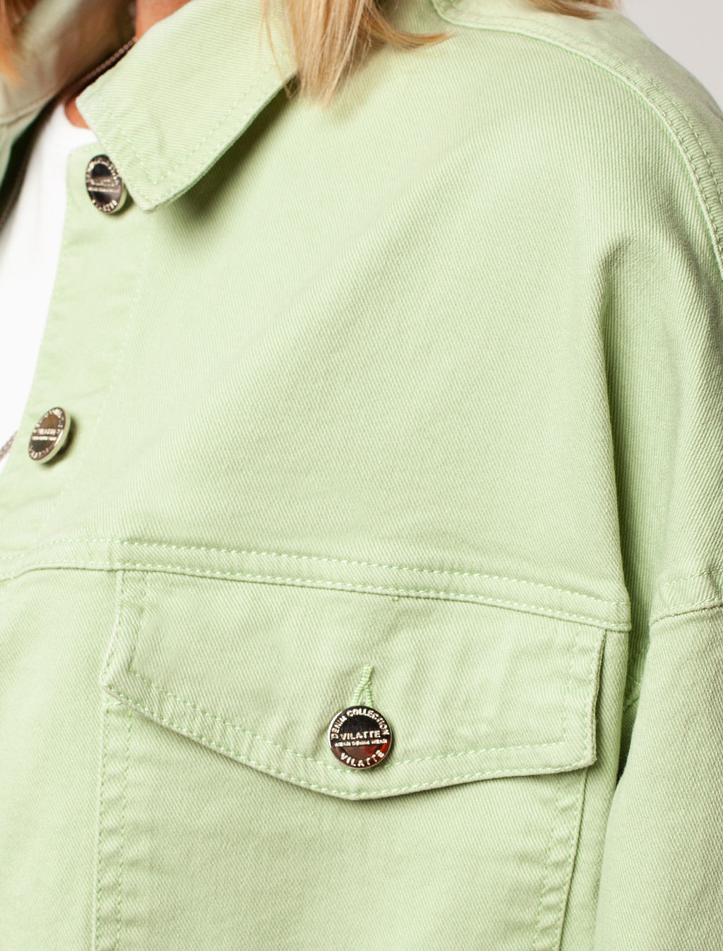 Куртка-рубашка укороченная из денима - Vilatte фото 2