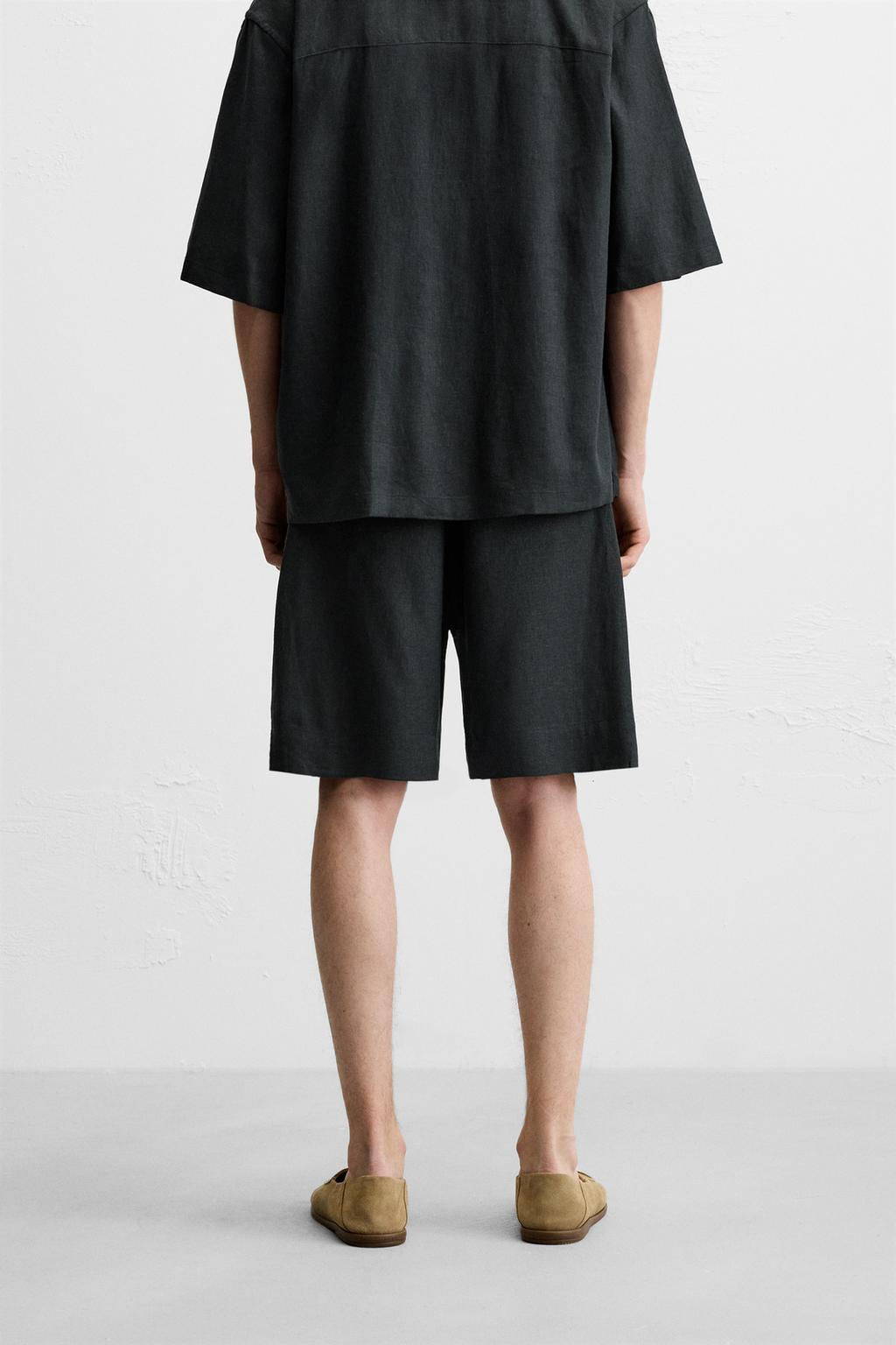 LINEN/VISCOSE OVERSIZE BERMUDA SHORTS - Zara фото 12