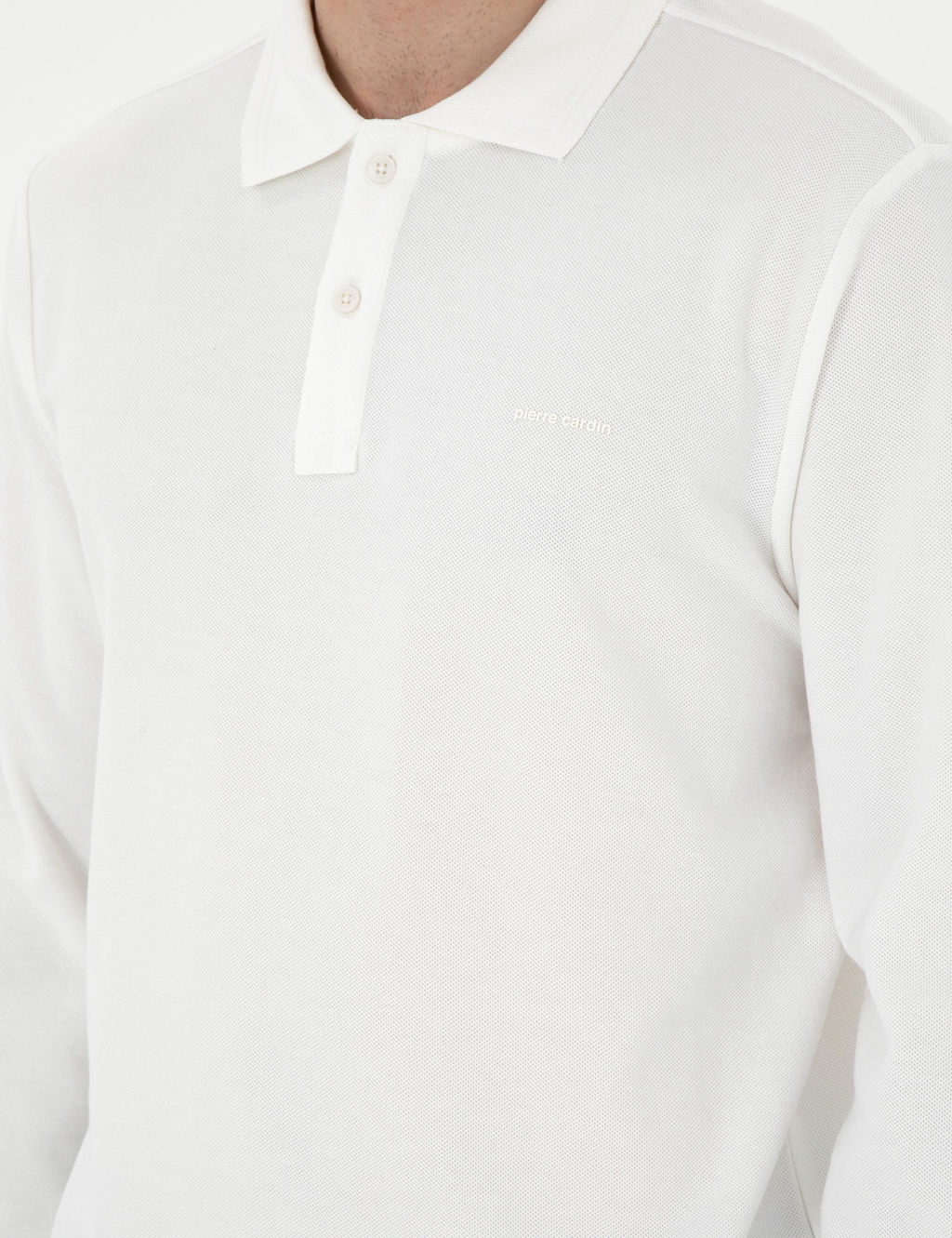 Ekru Slim Fit K_vr_lmaz Yaka Sweatshirt - Pierre cardin фото 7