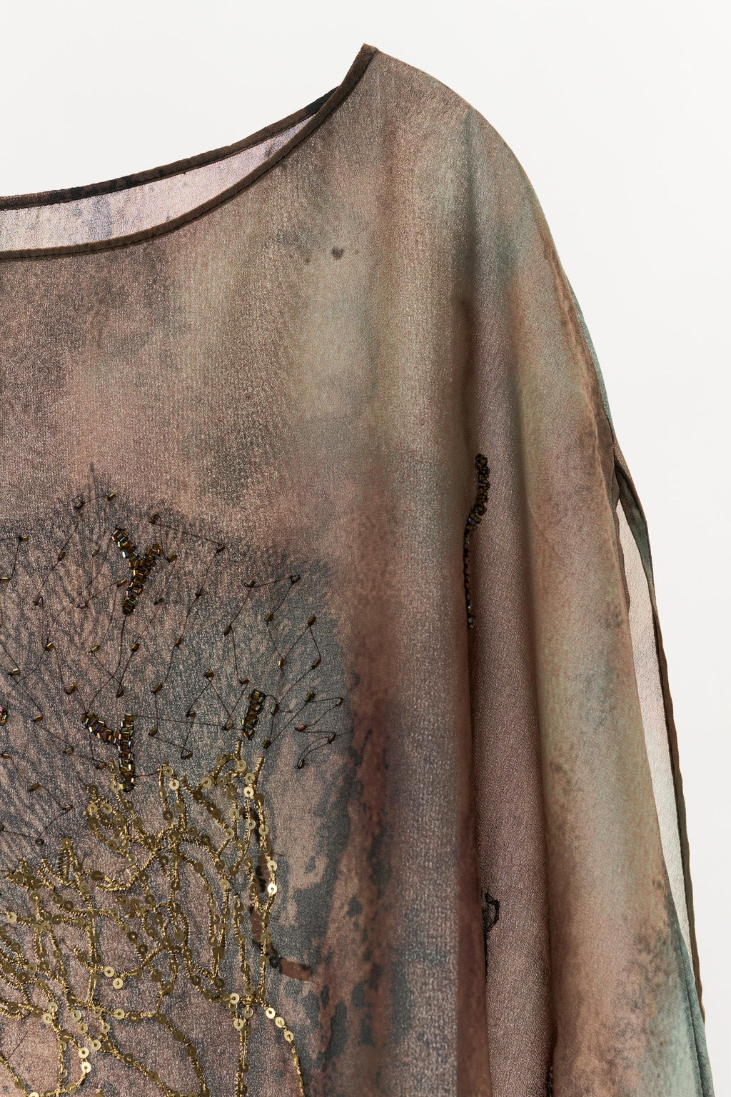 PRINTED BEADED TOP - Zara фото 6