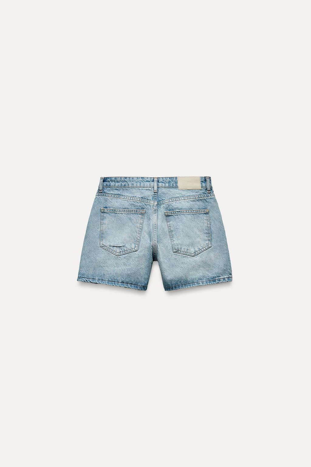 Z1975 RIPPED DENIM SHORTS - Zara фото 7
