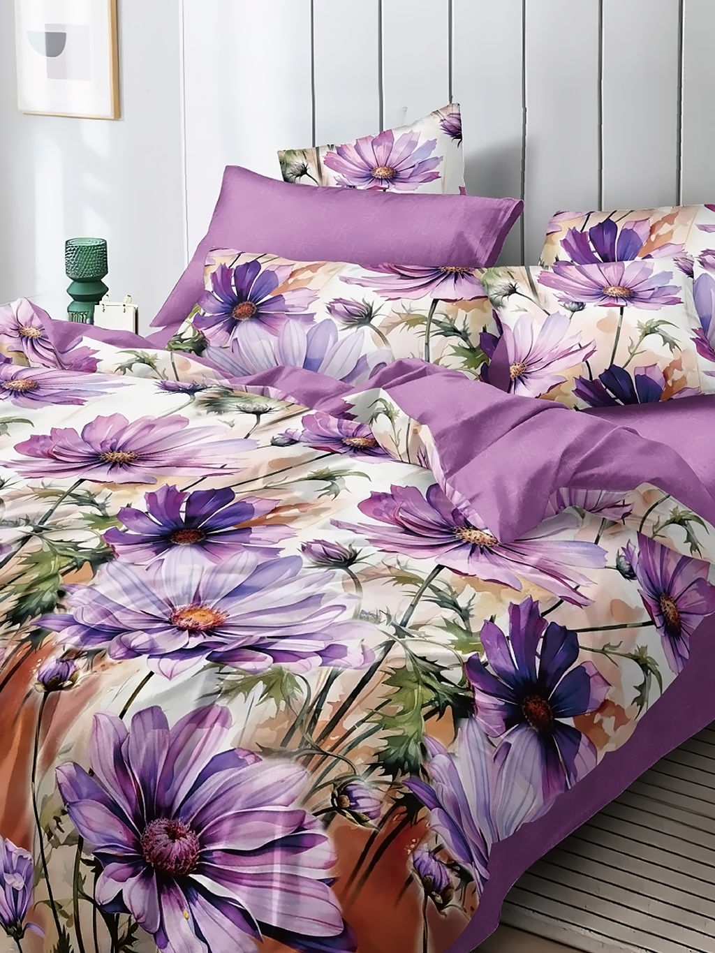 Постельное белье поплин эксклюзив на молнии - Беатрис 1.5 сп. (нав.70х70)