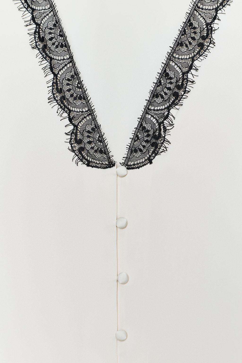 CONTRAST LACE SATIN BLOUSE - Zara фото 10