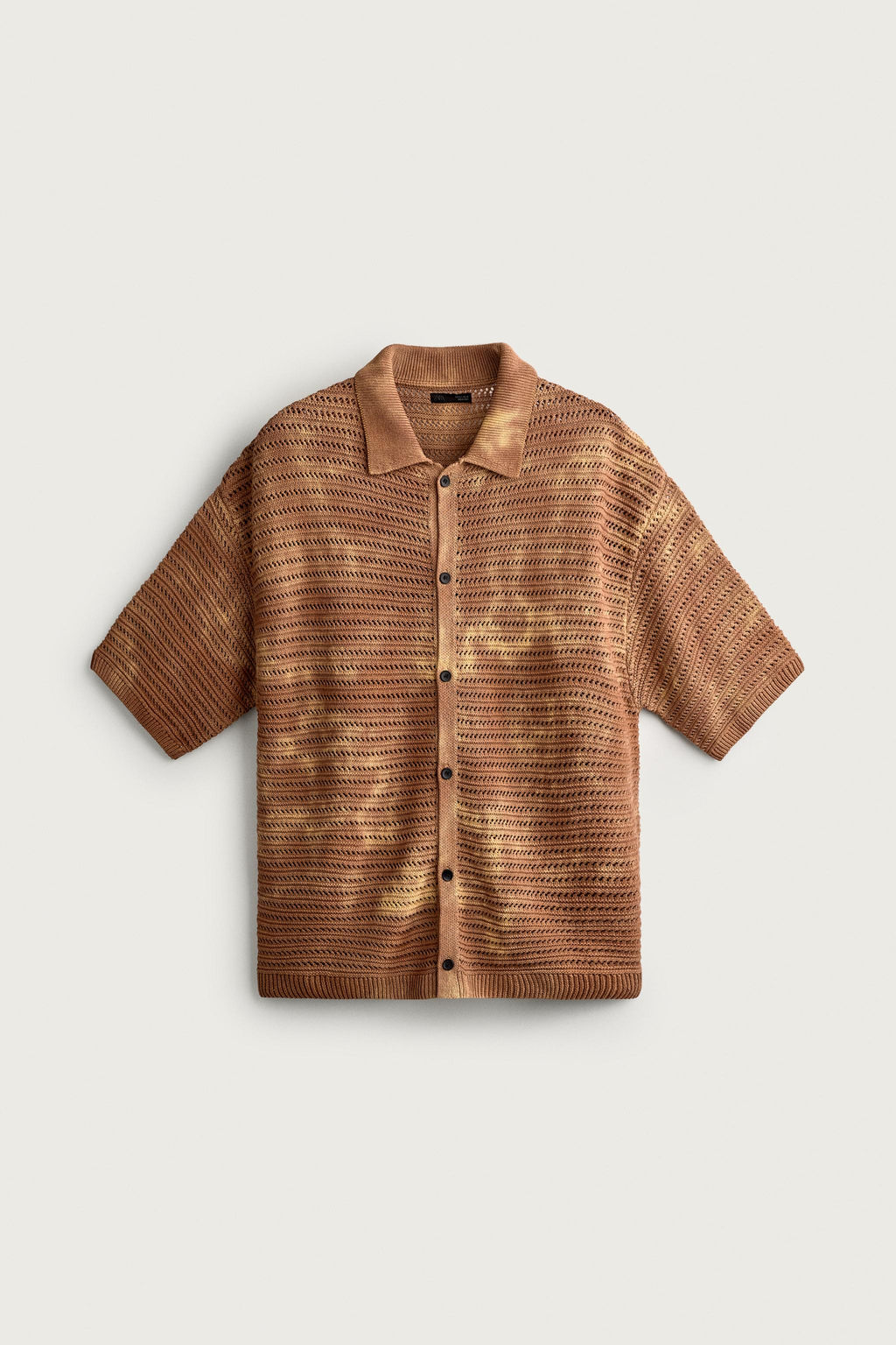CAMISA PUNTO RELAXED FIT EFECTO LAVADO / Naranja - Zara фото 7