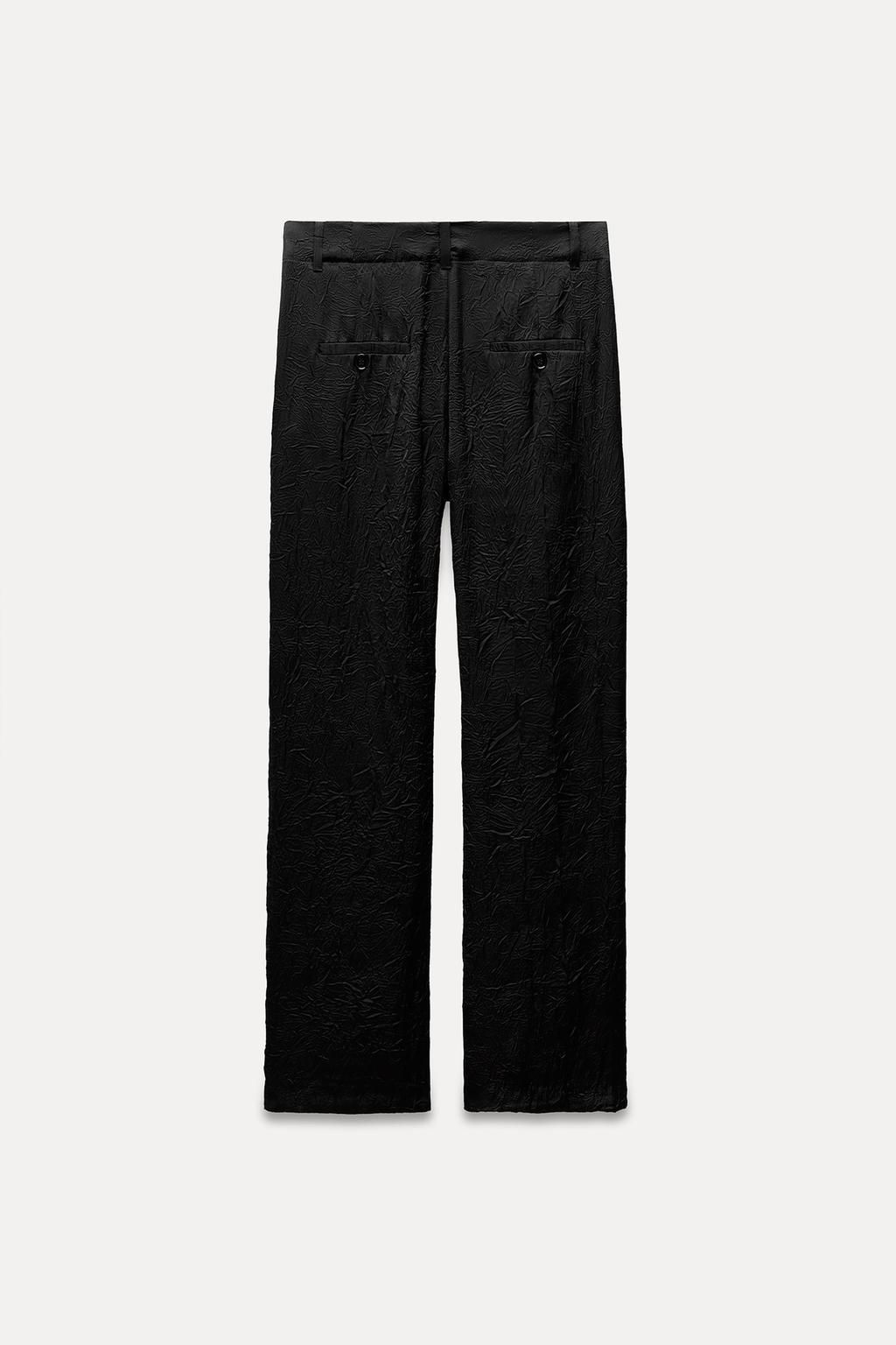 ZW COLLECTION CRINKLE-EFFECT SATIN TROUSERS - Zara фото 4